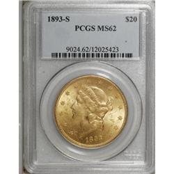 1893-S $20 MS62 PCGS