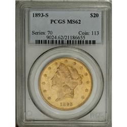 1893-S $20 MS62 PCGS
