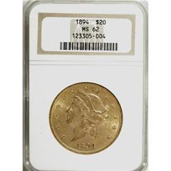 1894 $20 MS62 NGC