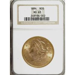 1894 $20 MS63 NGC