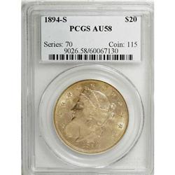 1894-S $20 AU58 PCGS