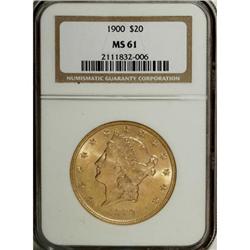 1900 $20 MS61 NGC