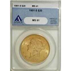 1901-S $20 MS61 ANACS