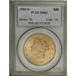 1902-S $20 MS62 PCGS