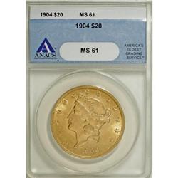 1904 $20 MS61 ANACS
