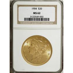 1904 $20 MS62 NGC