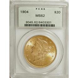 1904 $20 MS62 PCGS