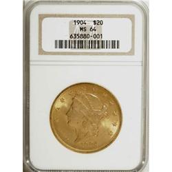 1904 $20 MS64 NGC