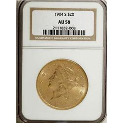 1904-S $20 AU58 NGC