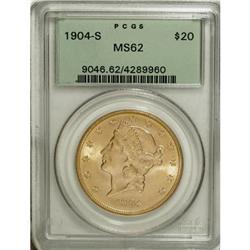 1904-S $20 MS62 PCGS