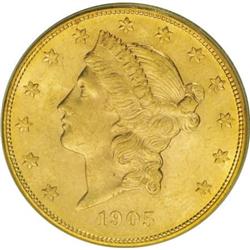 1905-S $20 MS62 PCGS