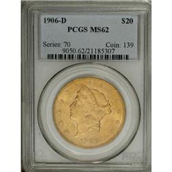 1906-D $20 MS62 PCGS