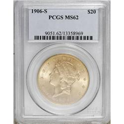 1906-S $20 MS62 PCGS