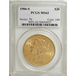 1906-S $20 MS62 PCGS
