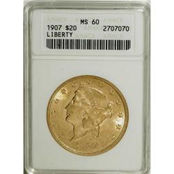 1907 $20 MS60 ANACS