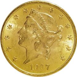 1907 $20 MS62 PCGS