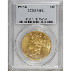 1907-D $20 MS61 PCGS