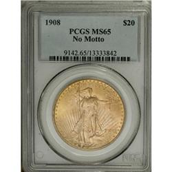 1908 $20 No Motto MS65 PCGS