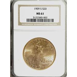 1909-S $20 MS61 NGC