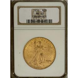 1910 $20 MS63 NGC