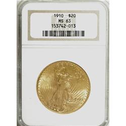 1910 $20 MS63 NGC