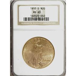 1910-D $20 MS63 NGC
