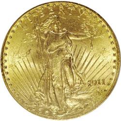 1911 $20 MS62 PCGS