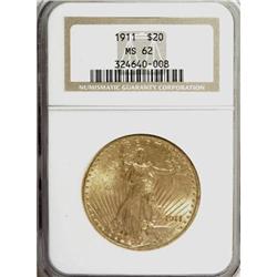 1911 $20 MS62 NGC