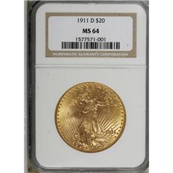 1911-D $20 MS64 NGC