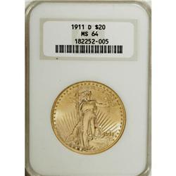 1911-D $20 MS64 NGC