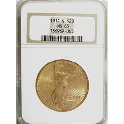 1911-S $20 MS63 NGC