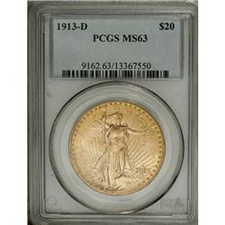 1913-D $20 MS63 PCGS