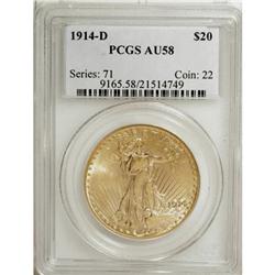 1914-D $20 AU58 PCGS