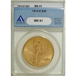 1914-D $20 MS61 ANACS