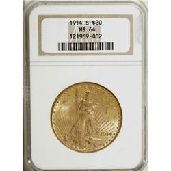 1914-S $20 MS64 NGC