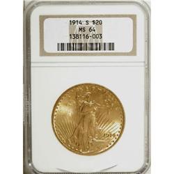 1914-S $20 MS64 NGC