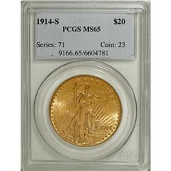 1914-S $20 MS65 PCGS