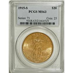 1915-S $20 MS63 PCGS