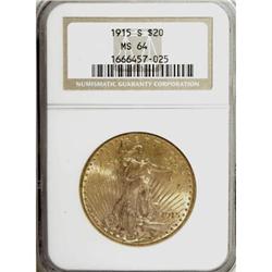 1915-S $20 MS64 NGC