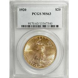 1920 $20 MS63 PCGS