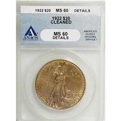 1922 $20 MS60 ANACS