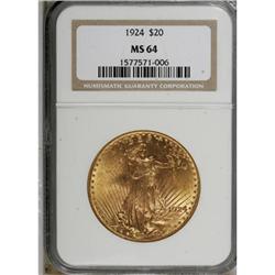 1924 $20 MS64 NGC
