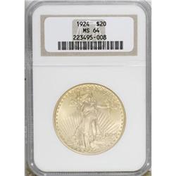 1924 $20 MS64 NGC