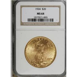 1924 $20 MS64 NGC