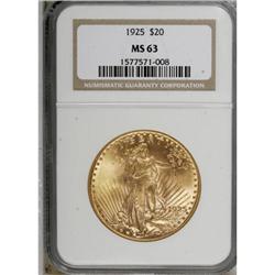 1925 $20 MS63 NGC