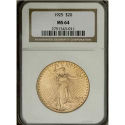 1925 $20 MS64 NGC