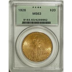 1926 $20 MS63 PCGS