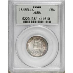 1893 25C Isabella Quarter AU58 PCGS