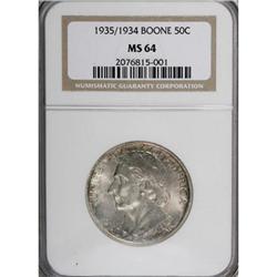 1935/34 50C Boone MS64 NGC