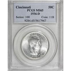 1936-D 50C Cincinnati MS65 PCGS